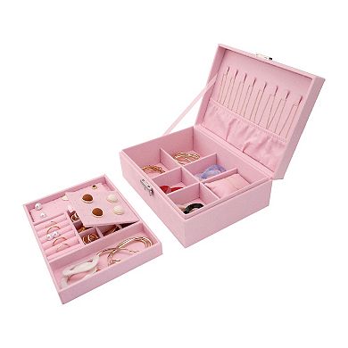 Velvet Jewelry Box For Women 2 Layer Jewelry Display Storage Gift