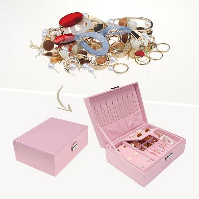 Velvet Jewelry Box For Women 2 Layer Jewelry Display Storage Gift