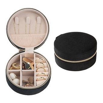 Travel Jewelry Box Gifts Small Plush Velvet Jewelry Organizer Case Storage