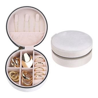 Travel Jewelry Box Gifts Small Plush Velvet Jewelry Organizer Case Storage