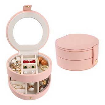 2 Layer Jewelry Box For Women Girls Birthday Gifts Pu Leather Jewelry Organizer Case Storage