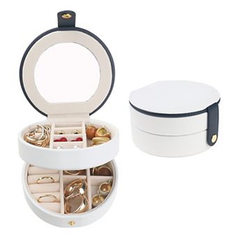 2 Layer Jewelry Box For Women Girls Birthday Gifts Pu Leather Jewelry Organizer Case Storage