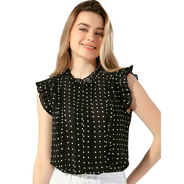 Women's Summer V Neck Ruffle Sleeve Dressy Casual Chiffon Tops Shirts ...