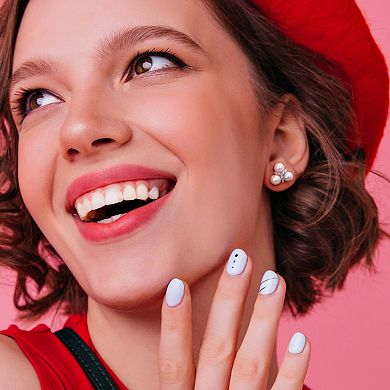 Stella Grace Sterling Silver White Topaz & Freshwater Cultured Pearl Floral Stud Earrings