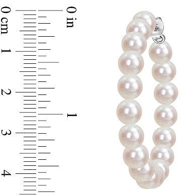 Stella Grace Sterling Silver Freshwater Cultured Pearl Hoop Earrings