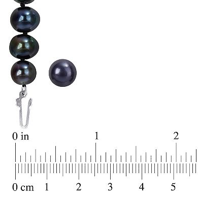 Stella Grace Black Freshwater Cultured Pearl Necklace, Stretch Bracelet & Stud Earrings 3-piece Set