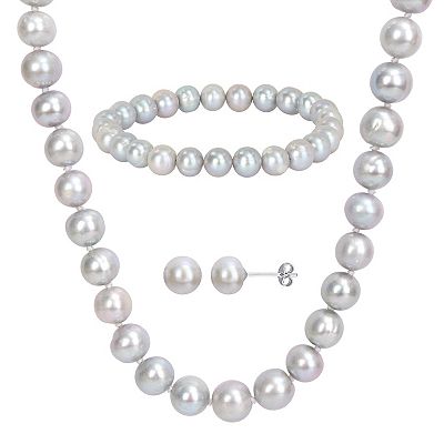Stella Grace Grey Freshwater Cultured Pearl Necklace, Stretch