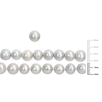 Stella Grace Grey Freshwater Cultured Pearl Necklace, Stretch Bracelet & Stud Earrings 3-piece Set