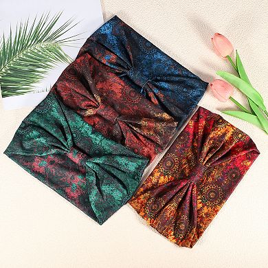 4pcs Wide Headbands Twisted Knot Wide Headbands Non-slip Headbands For Women Orange Red Green Blue