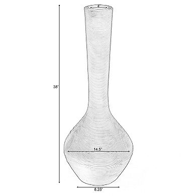 Modern Floor Vase, Trumpet Style Rope Vase, Decorative Lightweight Vase