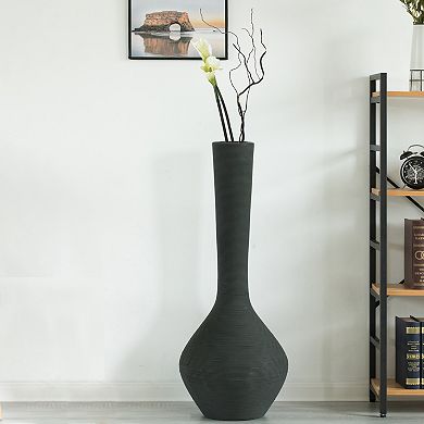 Modern Floor Vase, Trumpet Style Rope Vase, Decorative Lightweight Vase