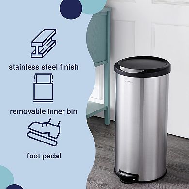 Oscar Round 8-gallon Step-open Trash Can With Free Mini Trash Can