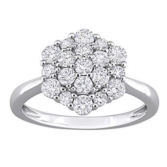 Stella Grace 10k White Gold 1 Carat T.W. Diamond Cluster Engagement Ring