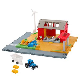 Mattel Action Drivers Farm Adventure Tractor & 6 Accessories Matchbox Playset