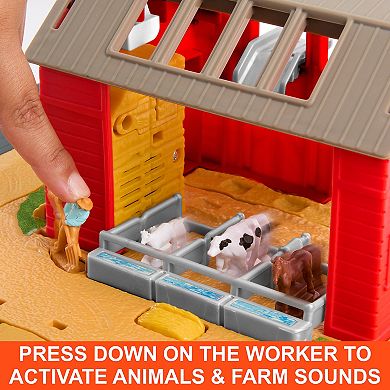 Mattel Action Drivers Farm Adventure Tractor & 6 Accessories Matchbox Playset