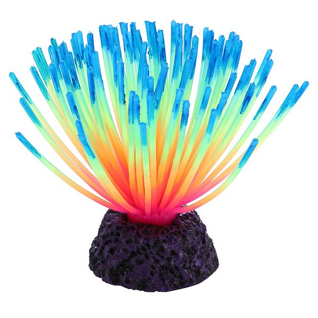 Kathson 2 PCS Artificial Soft Sea Anemone Coral Plant For Aquarium Fish Tank Decoration Silicone Aquarium Ornament, Blue,Purple