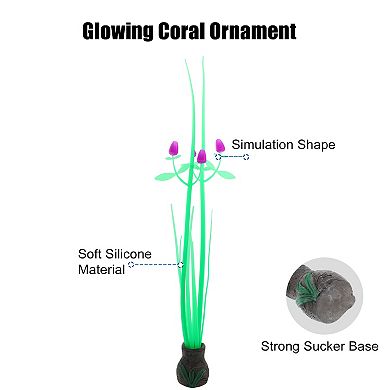 Aquarium Simulation Coral Orchid Flower Fluorescent Coral Glow Fish Tank Landscape Decor