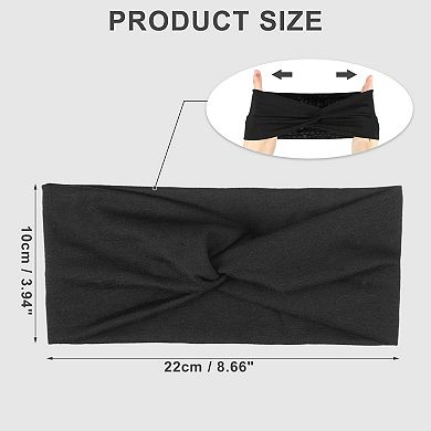 4pcs Wide Headbands Twisted Knot Headbands Elastic Headbands For Women Black Light Gray Khaki Gray