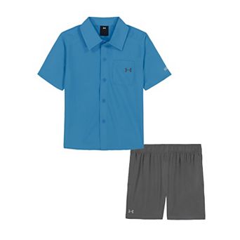 Baby & Toddler Boy Under Armour Tech Woven Button Down Shirt & Shorts Set