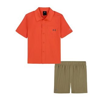 Baby & Toddler Boy Under Armour Tech Woven Button Down Shirt & Shorts Set