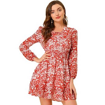 Women's V Neck Smocked Waist A-line Tiered Dress