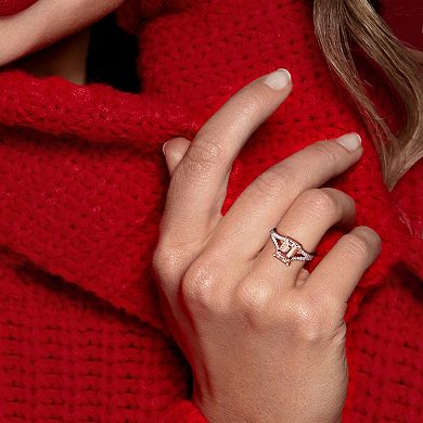 Stella Grace 14k Rose Gold Morganite & 1/3 Carat T.W. Diamond Engagement Ring