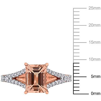 Stella Grace 14k Rose Gold Morganite & 1/3 Carat T.W. Diamond Engagement Ring