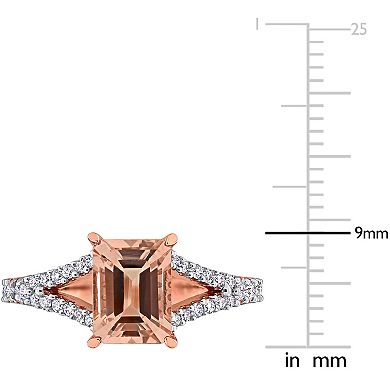 Stella Grace 14k Rose Gold Morganite & 1/3 Carat T.W. Diamond Engagement Ring