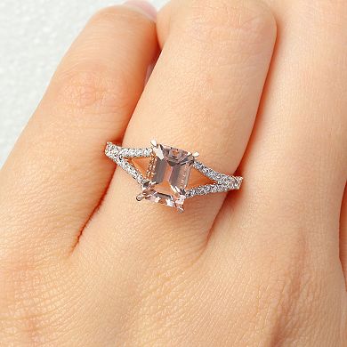 Stella Grace 14k Rose Gold Morganite & 1/3 Carat T.W. Diamond Engagement Ring