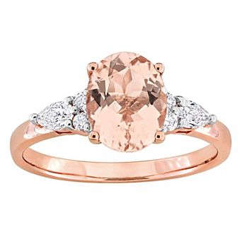 Stella Grace 14k Rose Gold Morganite & 1/3 Carat T.W. Diamond Engagement Ring