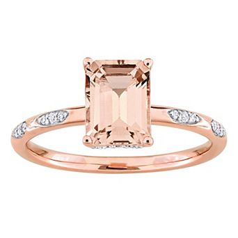 Stella Grace 14k Rose Gold Morganite & 1/10 Carat T.W. Diamond Engagement Ring