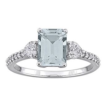 Stella Grace 14k White Gold Aquamarine & 3/8 Carat T.W. Diamond Engagement Ring