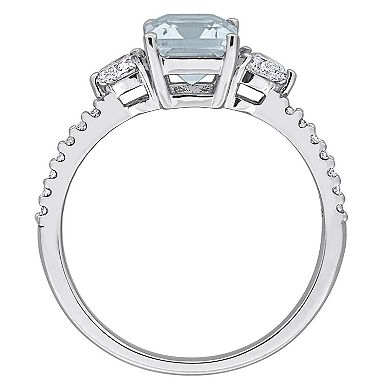 Stella Grace 14k White Gold Aquamarine & 3/8 Carat T.W. Diamond Engagement Ring