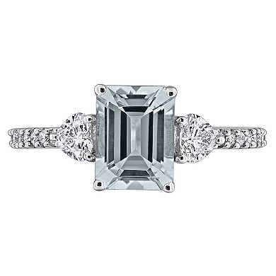 Stella Grace 14k White Gold Aquamarine & 3/8 Carat T.W. Diamond Engagement Ring