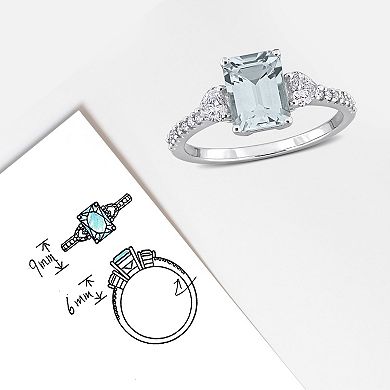 Stella Grace 14k White Gold Aquamarine & 3/8 Carat T.W. Diamond Engagement Ring