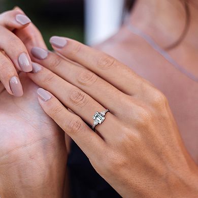 Stella Grace 14k White Gold Aquamarine & 3/8 Carat T.W. Diamond Engagement Ring