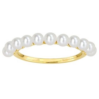 Stella Grace 14k Gold Freshwater Cultured Pearl Single Row Ring