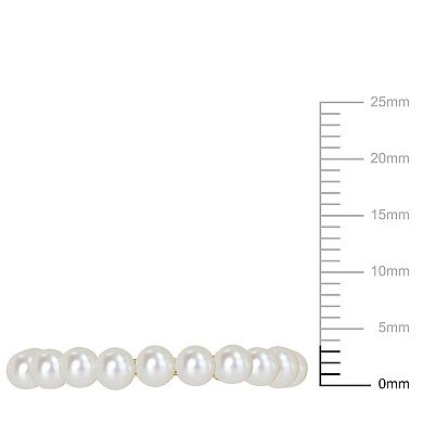 Stella Grace 14k Gold Freshwater Cultured Pearl Single Row Ring