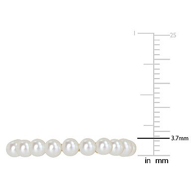 Stella Grace 14k Gold Freshwater Cultured Pearl Single Row Ring