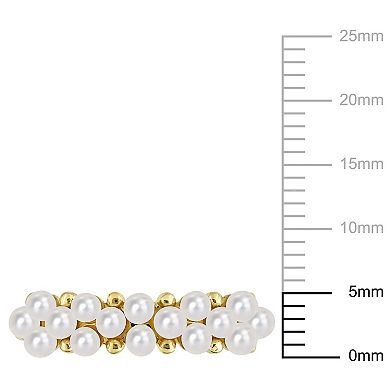 Stella Grace 14k Gold Freshwater Cultured Pearl Semi-Eternity Ring