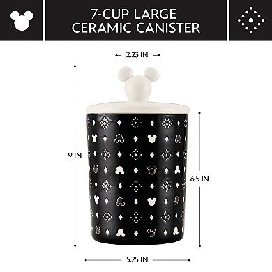 Disney Home Disney's Mickey Mouse Monochrome Large Ceramic Canister with Lid