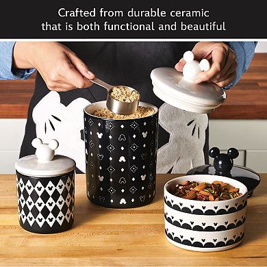 Disney Home Disney's Mickey Mouse Monochrome Large Ceramic Canister with Lid