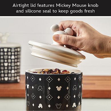 Disney Home Disney's Mickey Mouse Monochrome Large Ceramic Canister with Lid