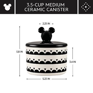 Disney Home Disney's Mickey Mouse Monochrome Medium Ceramic Canister with Lid