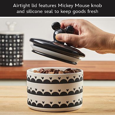 Disney Home Disney's Mickey Mouse Monochrome Medium Ceramic Canister with Lid