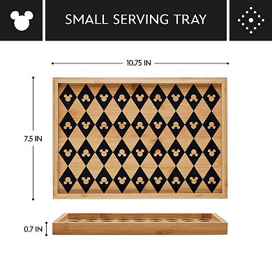 Disney Home Disney's Mickey Mouse Monochrome Small Bamboo Serving Tray