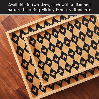 Disney Home Disney's Mickey Mouse Monochrome Small Bamboo Serving Tray