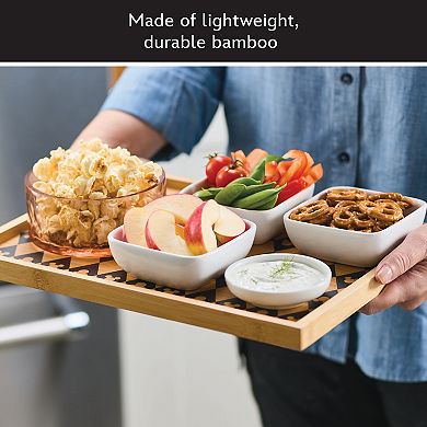 Disney Home Disney's Mickey Mouse Monochrome Large Bamboo Serving Tray