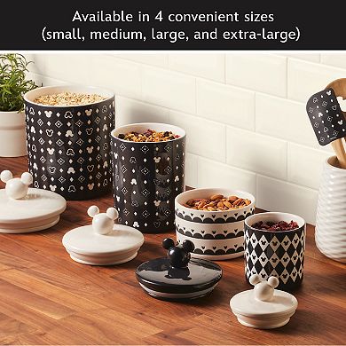 Disney Home Disney's Mickey Mouse Monochrome Extra Large Ceramic Canister with Lid