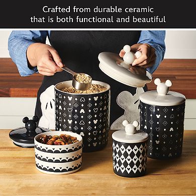 Disney Home Disney's Mickey Mouse Monochrome Extra Large Ceramic Canister with Lid